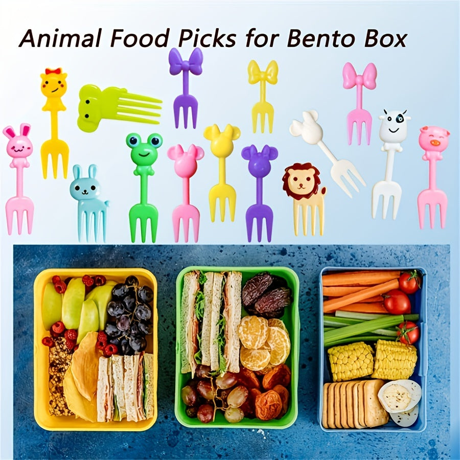 30-Piece Animal-Themed Plastic Fruit and Dessert Forks Set for Parties and Picnics