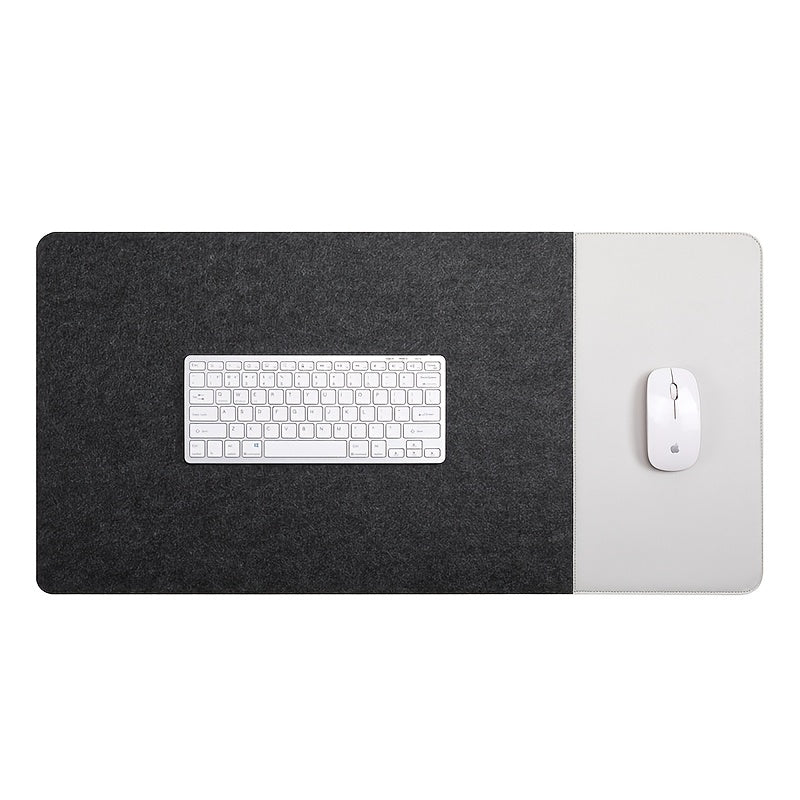 Large Gaming Mouse Pad with Anti-Slip Felt Faux Leather Wrist Support for E-Sports Office Use