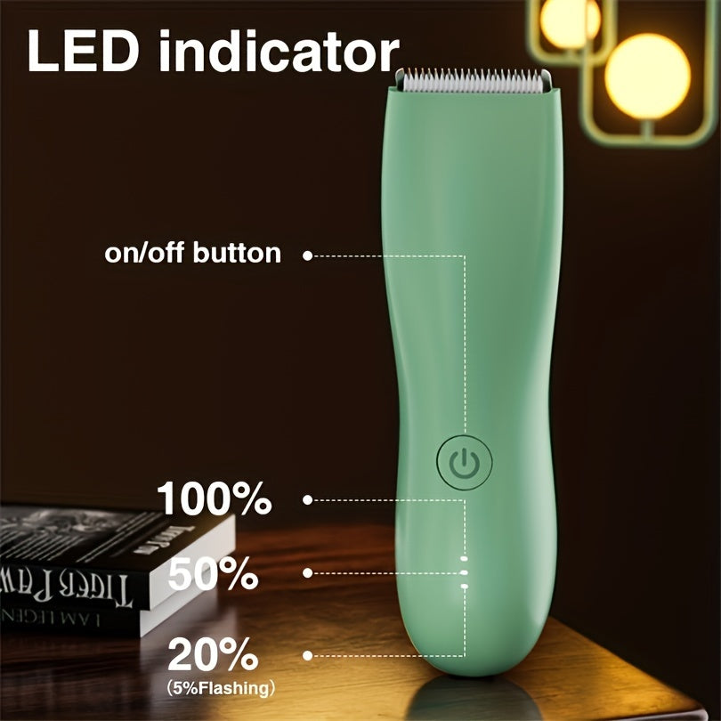 Recortador de vello corporal para hombres para barba, rostro, cabeza y áreas íntimas. Batería de litio recargable