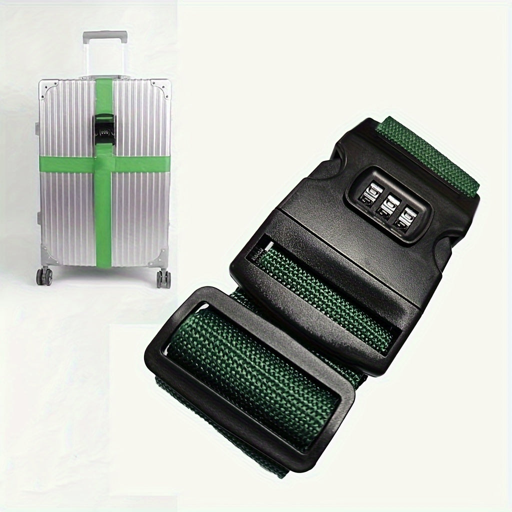 Nylon Luggage Strap with Combination Lock, Adjustable Travel Suitcase Belt, Pack of 1