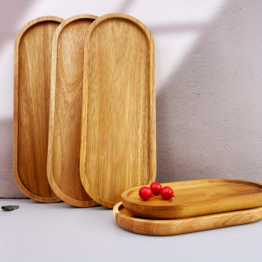 Wooden Serving Tray Food Safe Breakfast Snack Platter Gift
