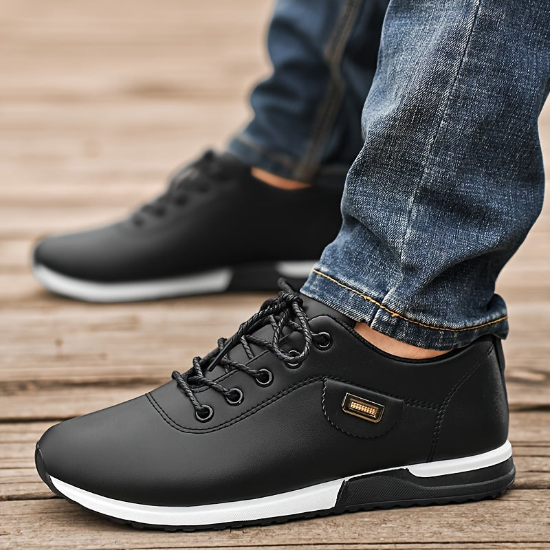 Men's Casual Sports Shoes Low Top PU Upper EVA Insole All-Season Sneakers