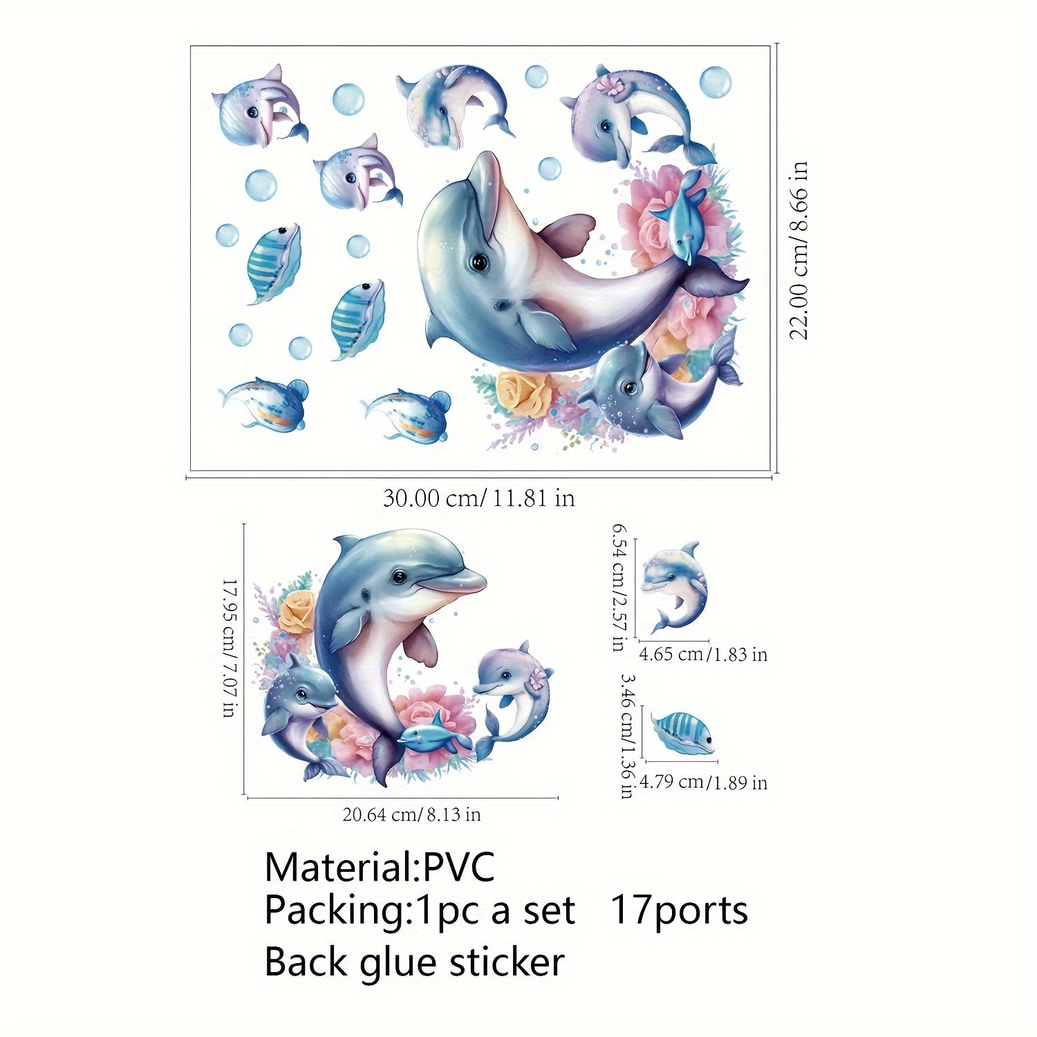 Toilet Sticker Set with Lid, Tank, and Wall Decals for Bathroom Decor