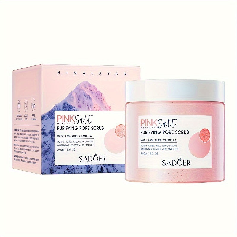 240g SADORER Himoloy Qizil Tuz Scrub, Barcha Terilar Turi uchun Chuqur Tozalash va Yumshoq Eksfoliatsiya bilan Uniseks- kattalar uchun Tana Scrub.