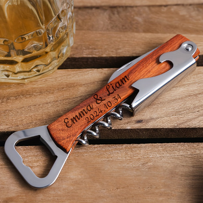 Personalized Wine Bottle Opener Stainless Steel Gift for Weddings Parties