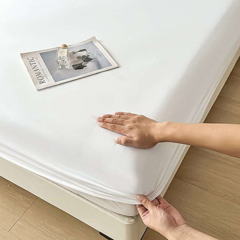 Микрофибровая простыня на резинке с глубокими карманами, гипоаллергенная, устойчивая к морщинам, белая