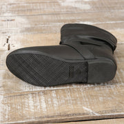 Women's Slip-On Platform Boots with Adjustable Strap Buckle Faux Cover