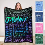 Personalized Soft Flannel Blanket Custom Name All-Season Throw for Office Chair Picnic Travel