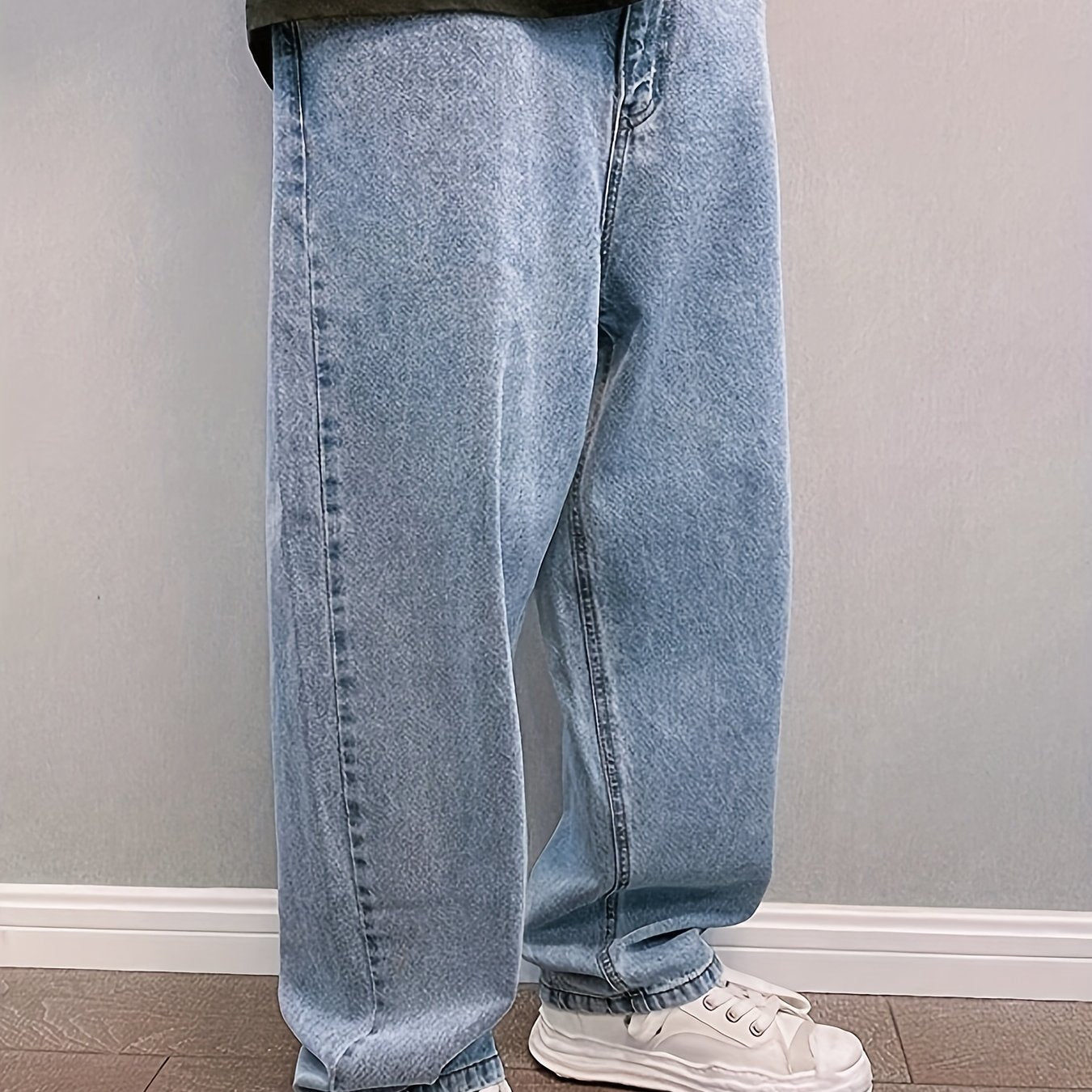 Мужские широкие джинсы из хлопкового микса в стиле casual street, универсальные джинсы на все сезоны