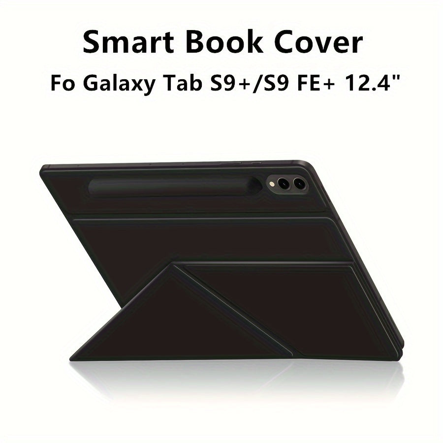 Faux Leather Tablet Cover for Samsung Galaxy Tab S9+ and S9 FE+ with Magnetic Closure and Adjustable Stand
