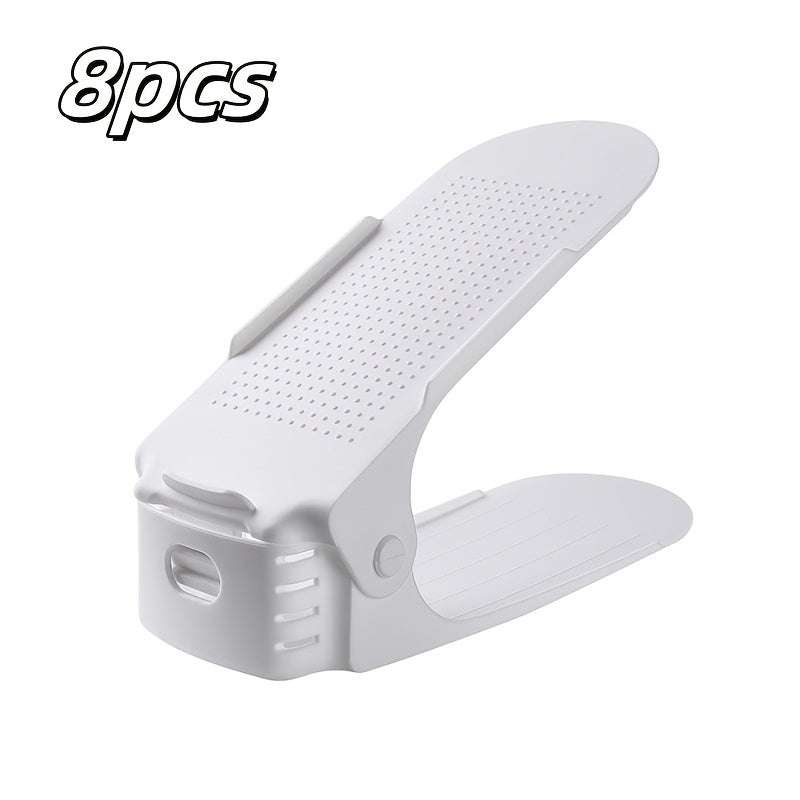 Комплект бытовой мебели для общежития, включающий 4 двухслойные полки для обуви, регулируемые и легко разбираемые и моющиеся коробки для обуви, шкаф для обуви и полку для хранения обуви на 12 и 16 предметов.