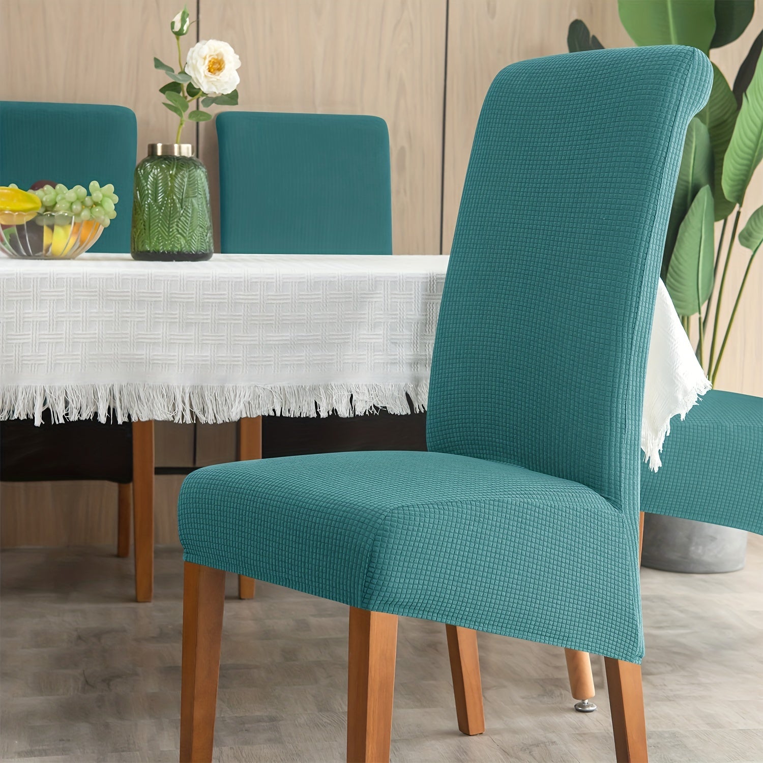 Water Resistant Elastic Dining Chair Slipcover for Large Chairs Spill-Proof for Dining Room Weddings Ceremonies Banquets