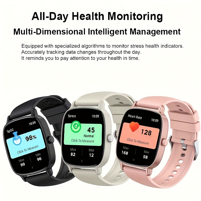 Unisex Smartwatch with 4.7cm TFT Display Fitness Sleep Tracker Sedentary Alert Wireless Calling Multi-Sport Compatibility