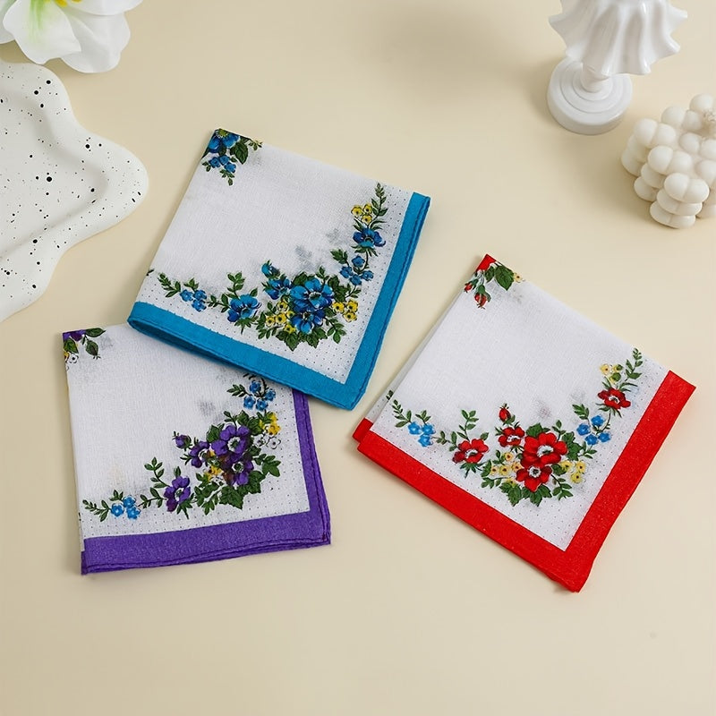 Set of 6 Cotton Handkerchiefs for Men and Women Butterfly and Bird Prints Soft and Absorbent