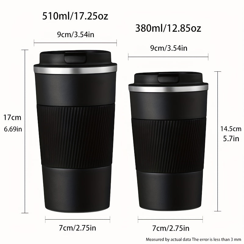 Taza de viaje de acero inoxidable 12.85oz 17.25oz con aislamiento al vacío, a prueba de fugas y sin derrames
