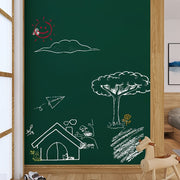 Self-Adhesive Chalkboard Wallpaper Roll with 5 Colored Chalks Dry Erase Message Board for Office School Home
