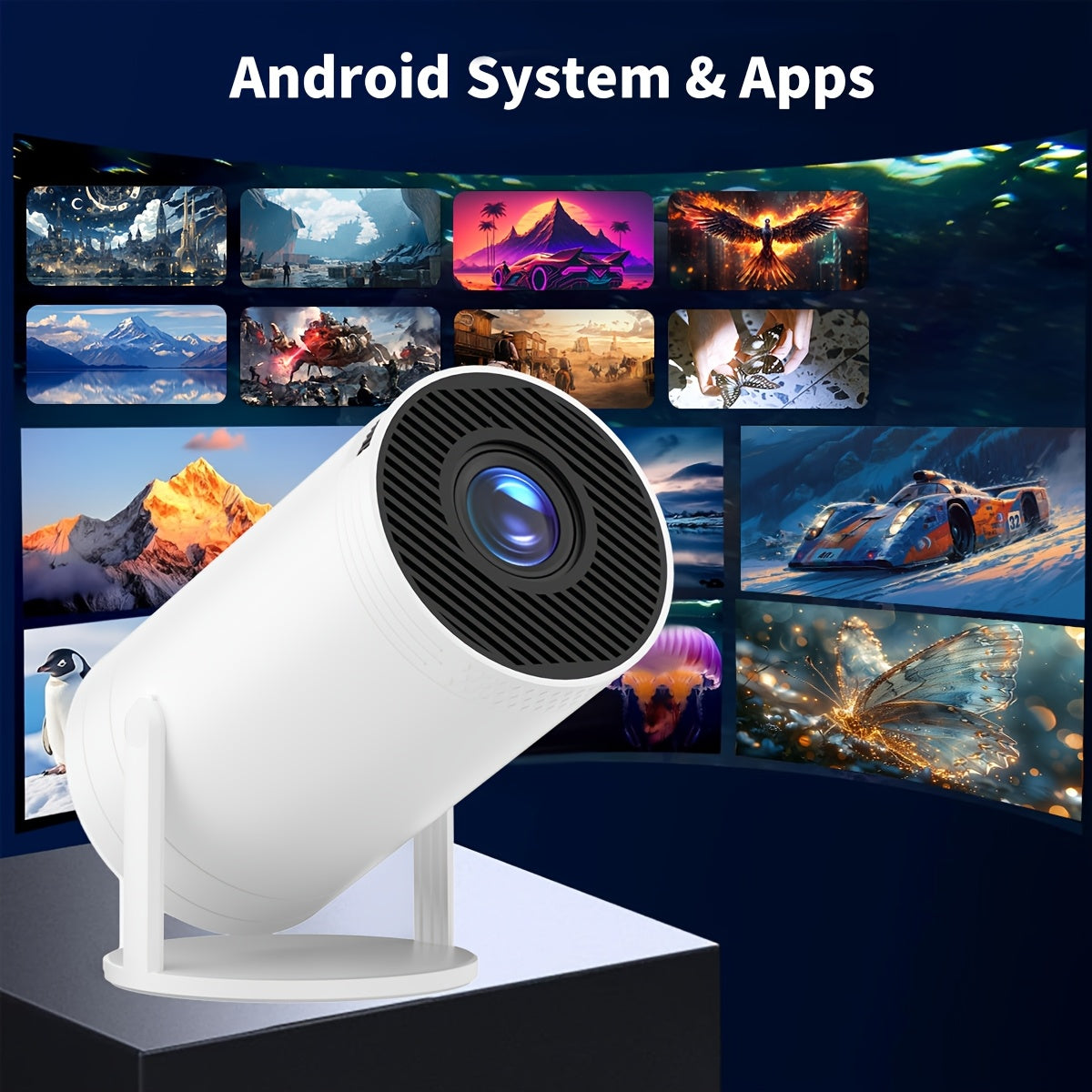 Mini Wireless Portable Projector with WiFi 6 1080P Support for Phone PC