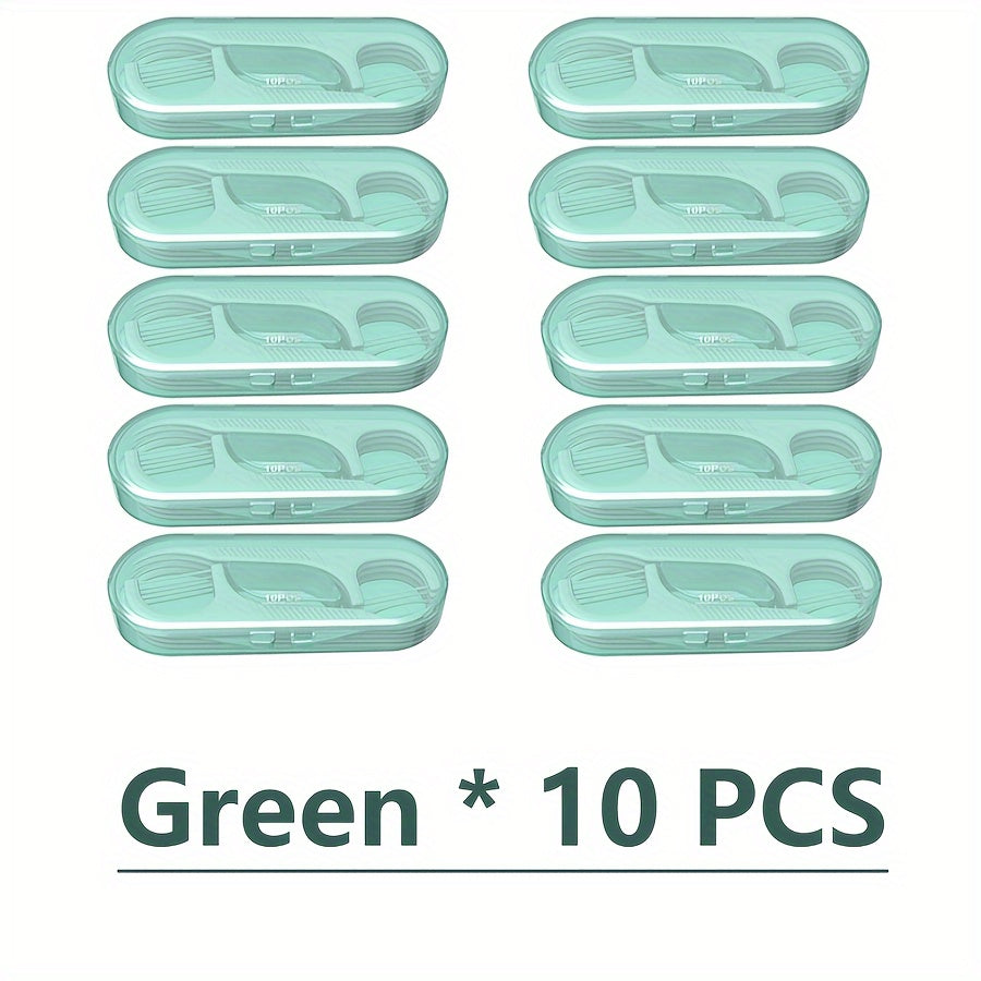 Double-Headed Dental Flosses with Toothpick Tips Pack of 10 Pink or White