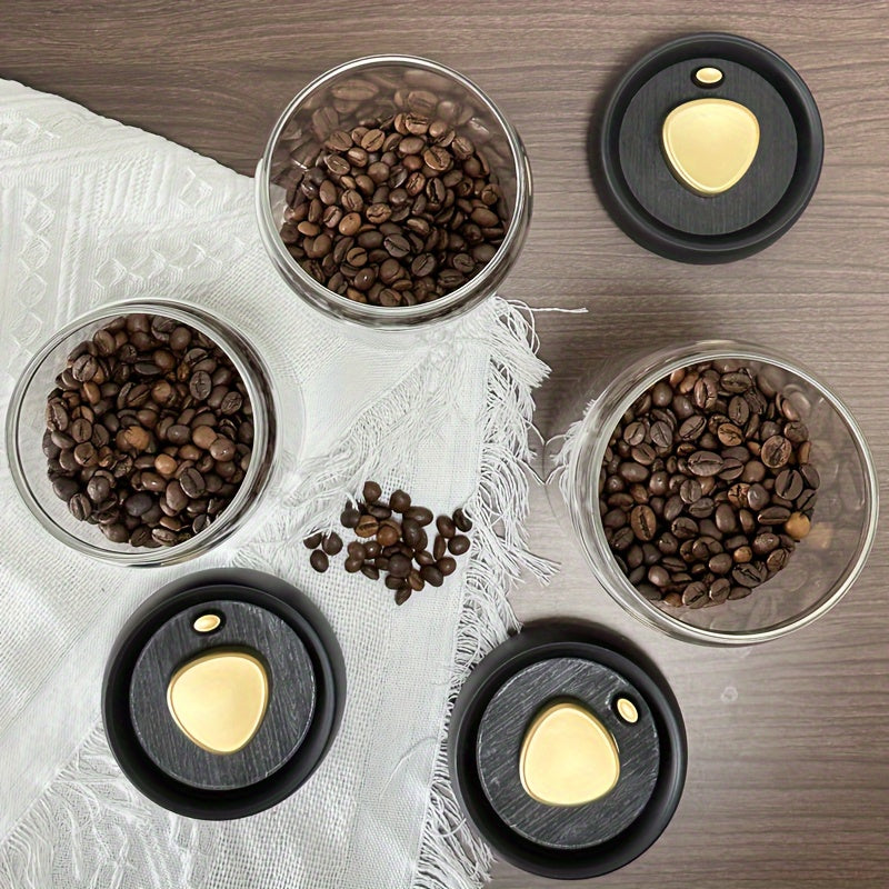 Tarro de vacío de vidrio de borosilicato para granos de café, almacenamiento en cocina 500ml 1800ml