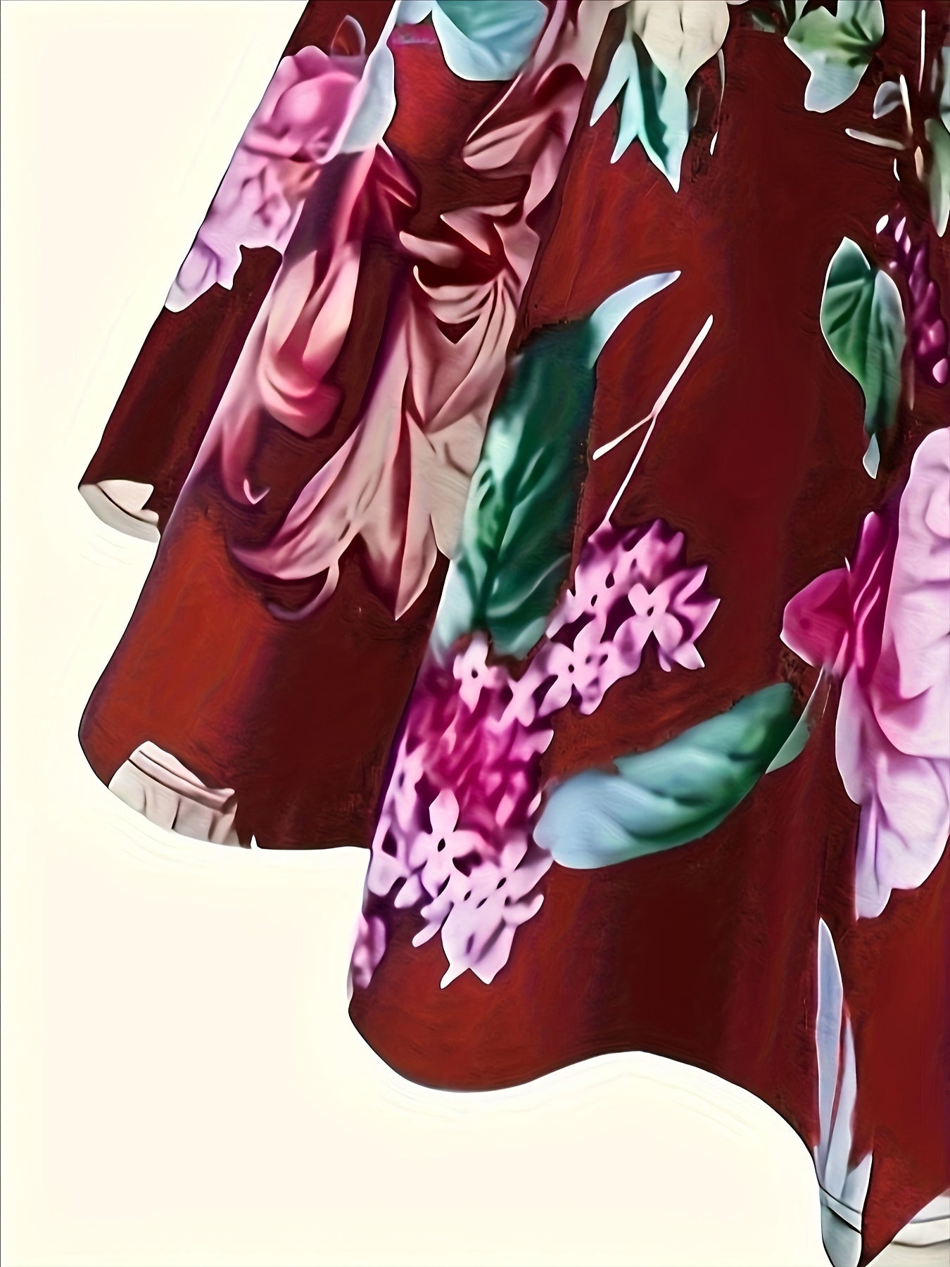 Women's Floral Print V-Neck Tank Dress for Spring and Summer Sleeveless A-Line Polyester