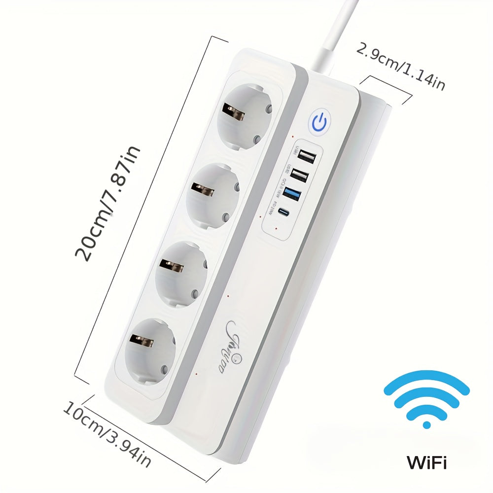 WiFi Smart Power Strip with 4 Outlets 3 USB Ports Voice Control Compatible with Alexa and Google Home