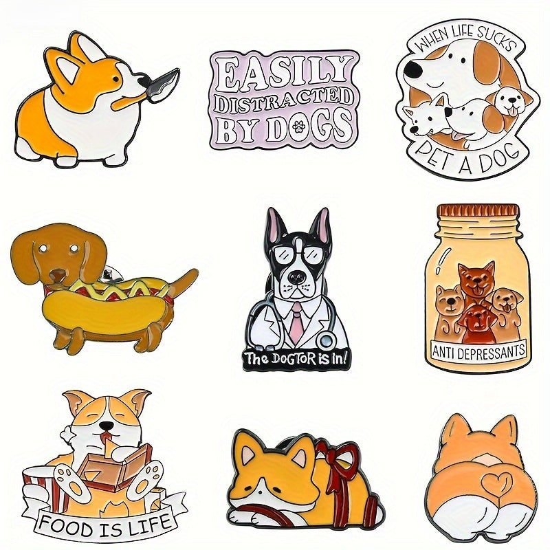 9 ta noaniq alloy it pinlari to'plami shlyapa, sumka va kiyim uchun minimalistik dizayn