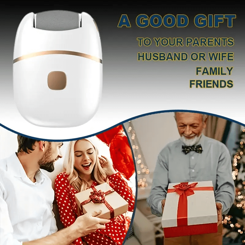 Rechargeable Electric Foot Massager with 2 Interchangeable Heads for Exfoliation and Scrubbing for Men and Women