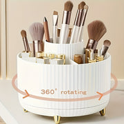 360 Degree Rotating Makeup Organizer High-Gloss ABS Plastic Vanity Storage
