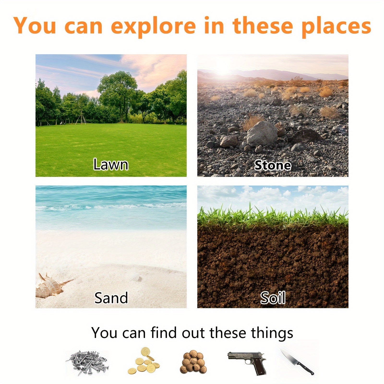 Metal Detector for Adults with 360 Degree Search LED Indicator Vibration Gold Silver Coin Finder