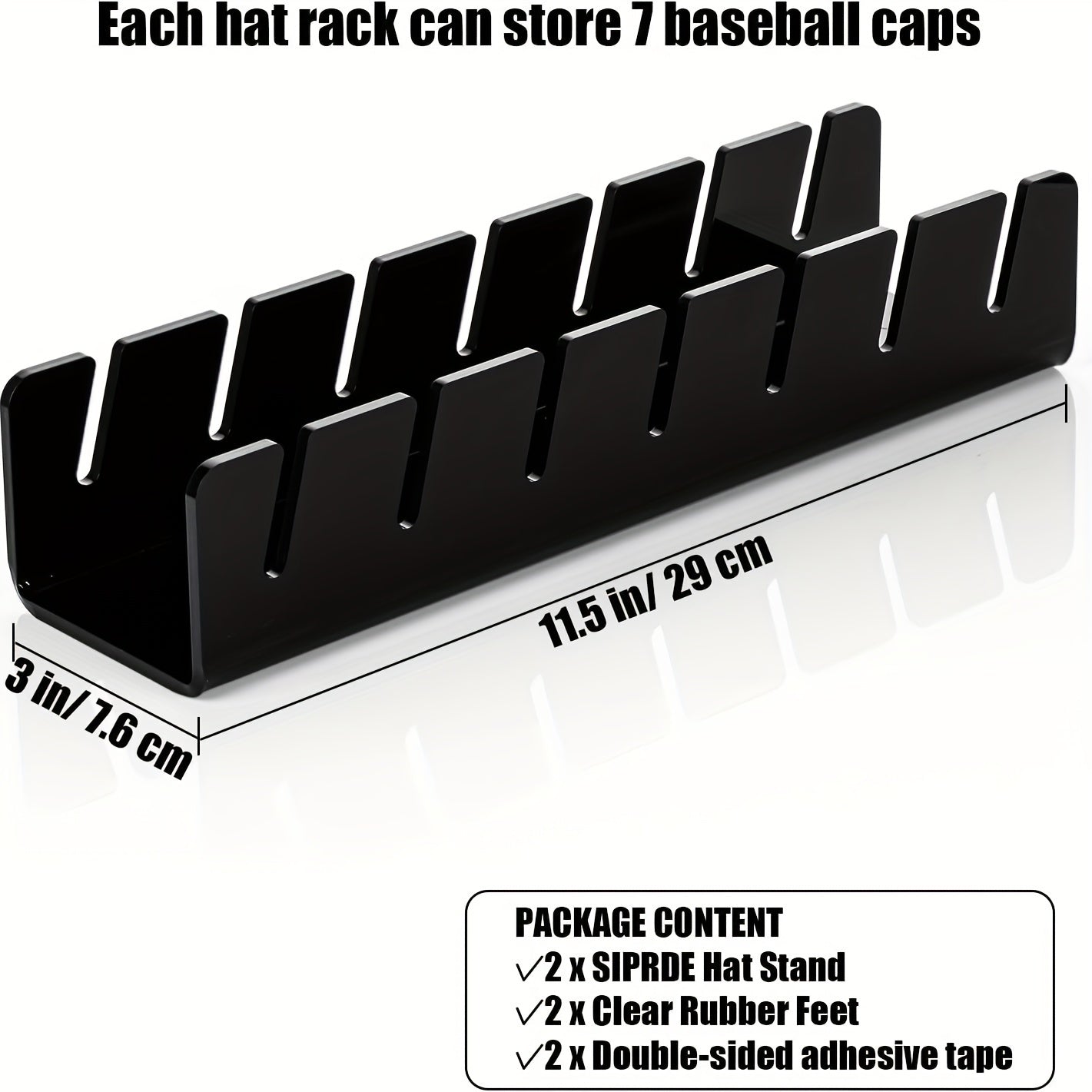 Acrylic Cap Storage Rack with Slots for Baseball Caps Display Organizer for Bedroom Office
