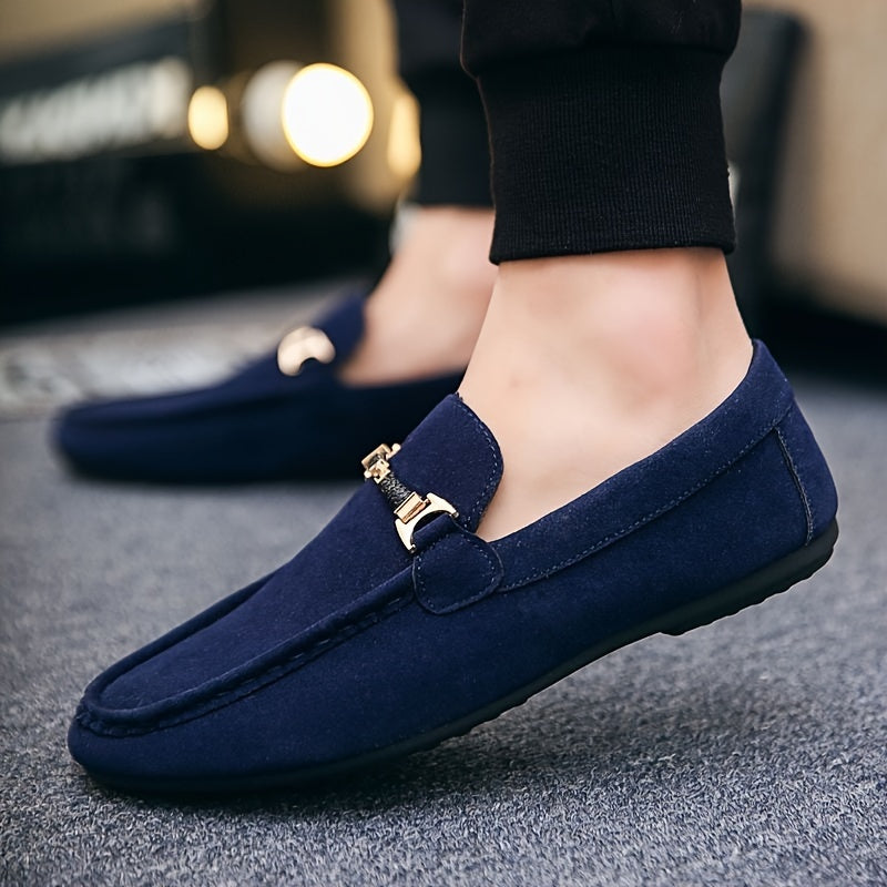 Men's Casual Loafer Shoes Slip-On Sneakers Solid Color Round Toe All-Season Comfort