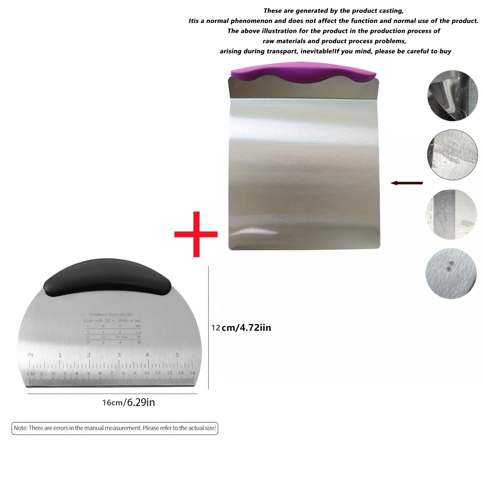 Stainless Steel Cake Transfer Board with Silicone Spatula for Baking and Decorating