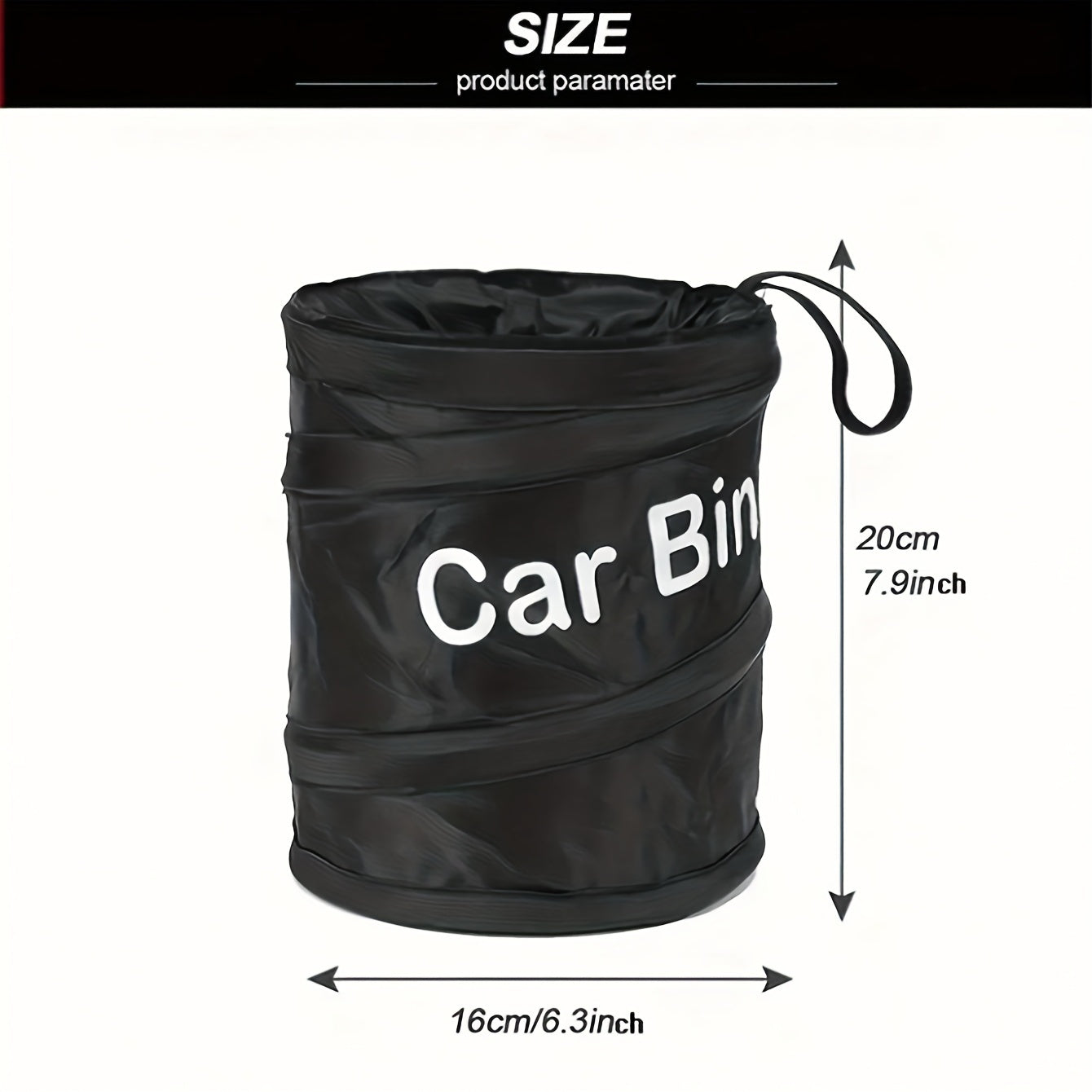 Portable Collapsible Garbage Bin Polyamide Leak-Proof Hangable for Car Home Caravan