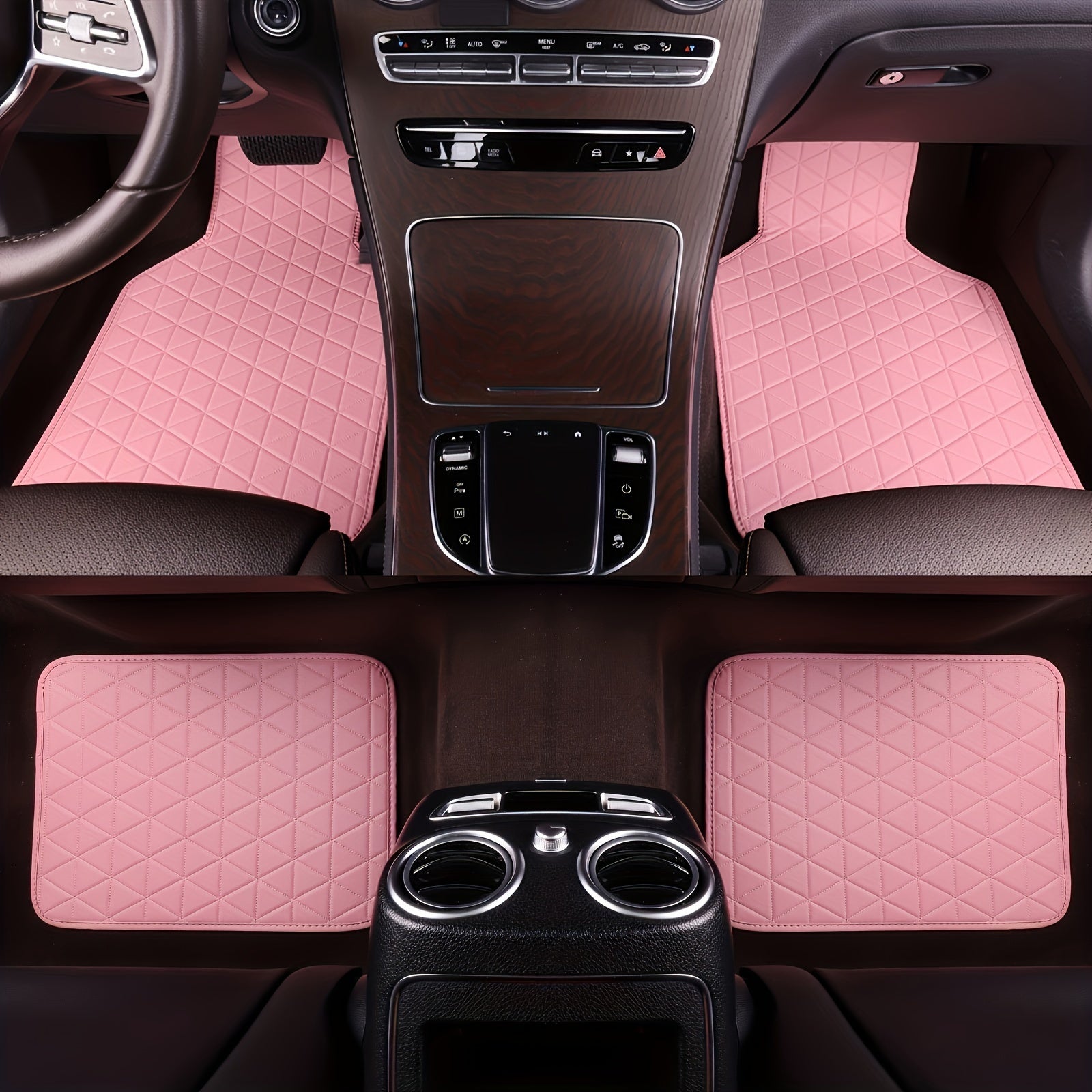 Universal Waterproof PU Leather Car Floor Mats Set for Men and Women
