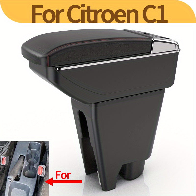 Подлокотник с кожаным чехлом черного цвета для малых автомобилей, ящик для хранения в центре консоли