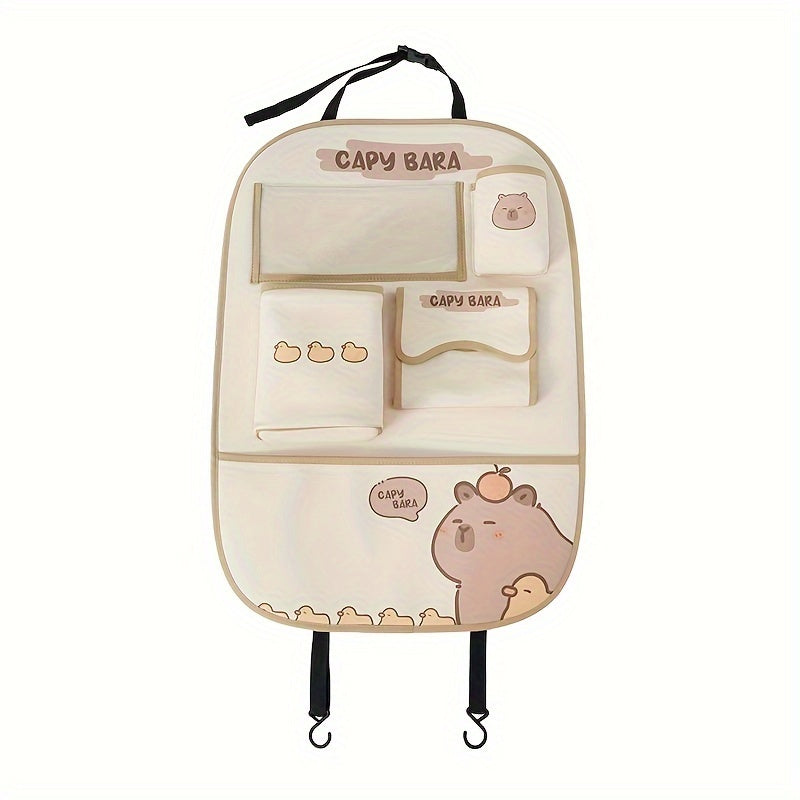 Bolalar uchun PU charm avtomobil o'rindigi tashkilotchisi, tishli tutqich va axlat qutisi bilan