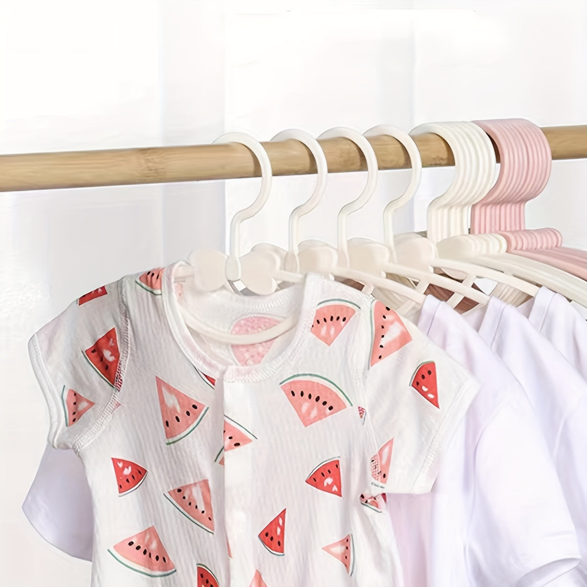 Set of 10 White Bowknot Clothes Hangers for Nursery and Home Organization