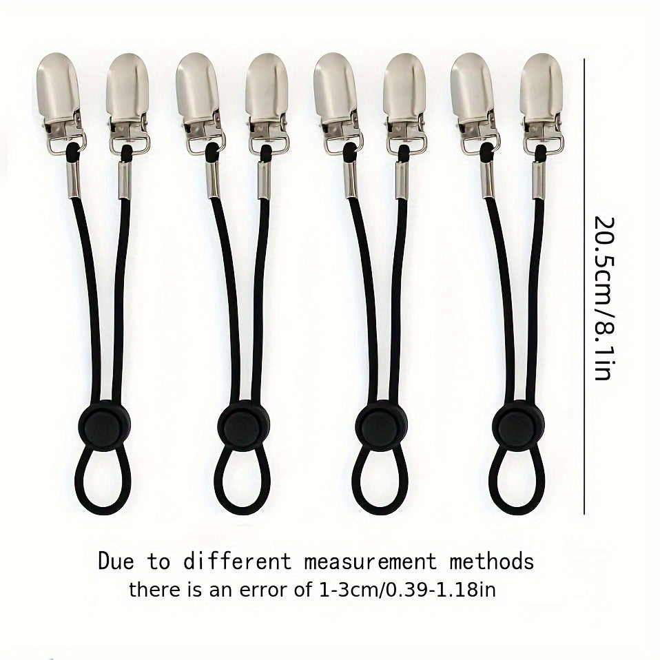 Set of 4 Adjustable Bed Sheet Fasteners Non-Slip Elastic Clips Black