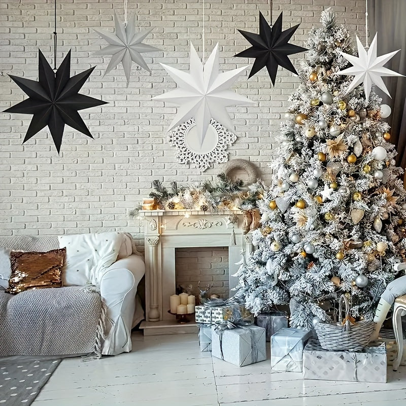 Decoraciones de fiesta con estrella de nueve puntas para bodas, cumpleaños, festivales, colgantes de origami de 1, 3, 5 o 9 piezas