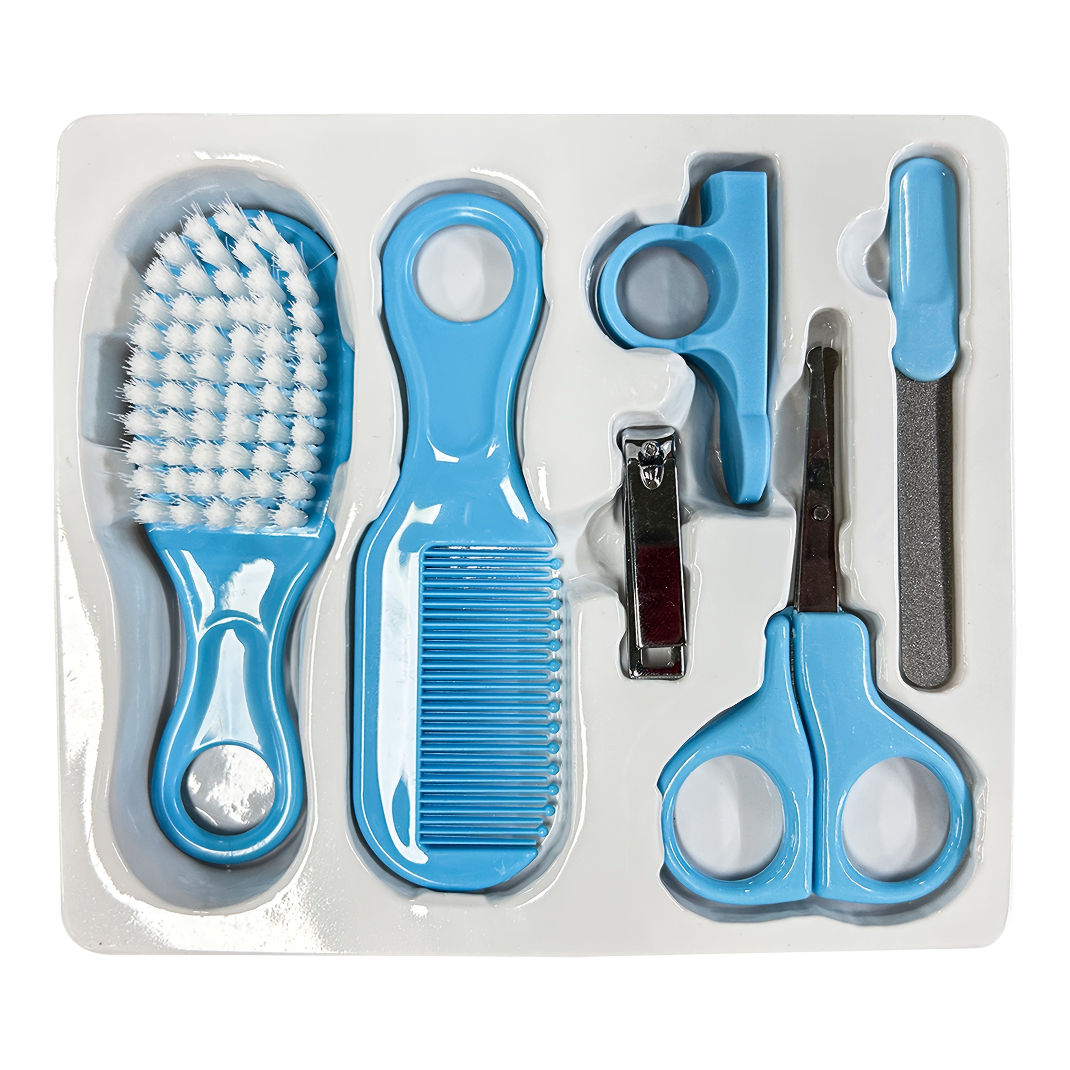 Newborn Baby Care Kit 6 Pieces Nail Hair Grooming Set with Brush Comb Manicure