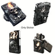 Стильные белые наклейки с рисунком зажигалки в четыре в одном, изготовленные из высокопрозрачной пленки с защитными свойствами от царапин, предназначенные для использования на мотоциклах, бамперах автомобилей и кузовах.