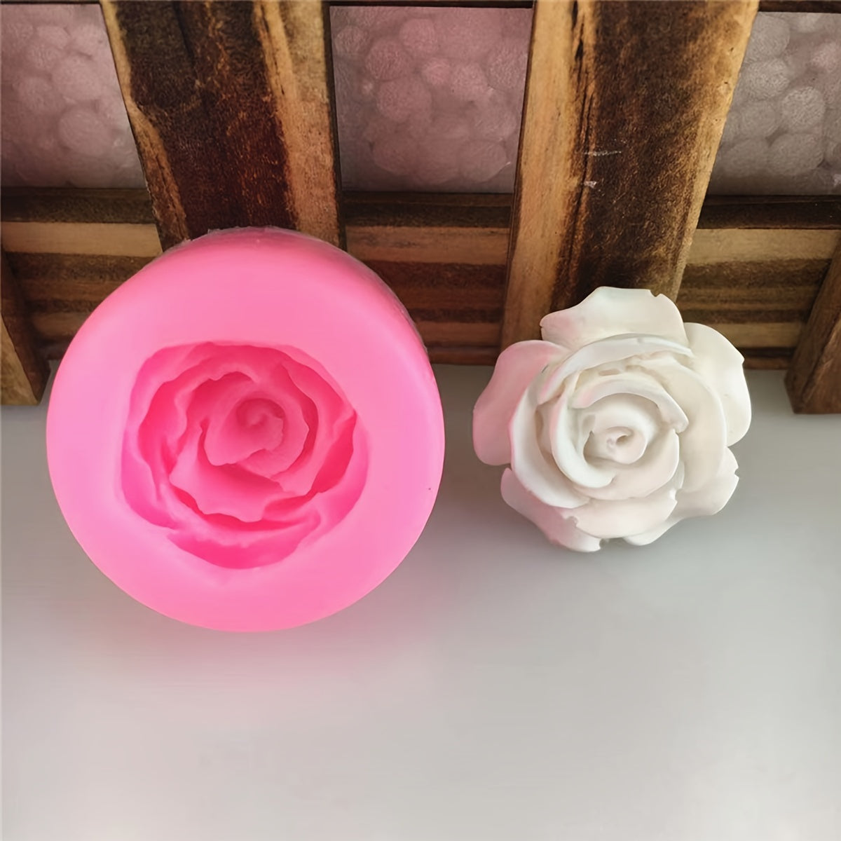 Silicone Mold Set Rose Flower Design 2 Pieces for Baking Candles Crafts