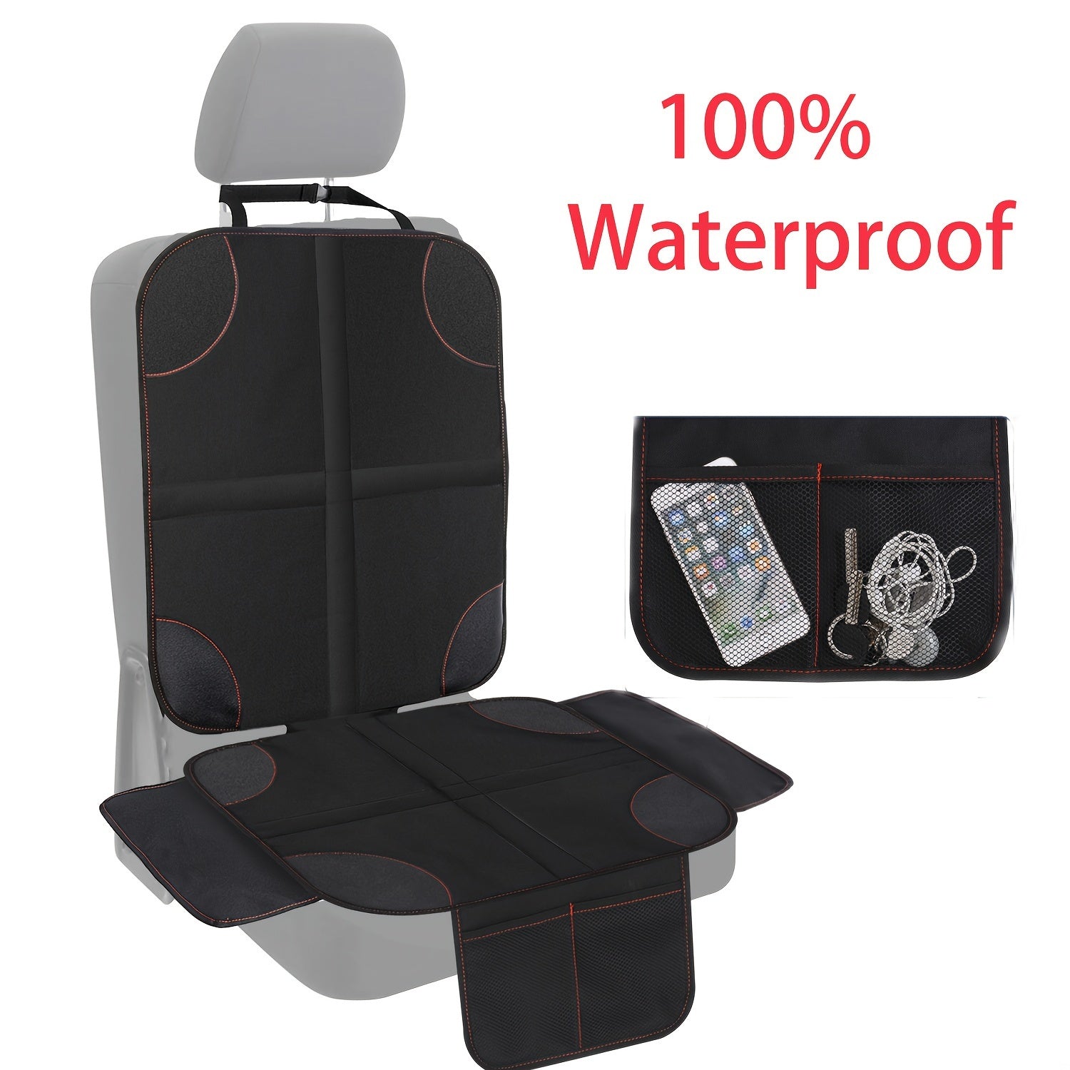 Funda de asiento de coche de cuero PU transpirable de lino, impermeable, antideslizante, cojín delantero