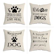 Dog Lover Throw Pillow Cover 44 Inch Soft Polyester Pet Quote and Paw Print Design