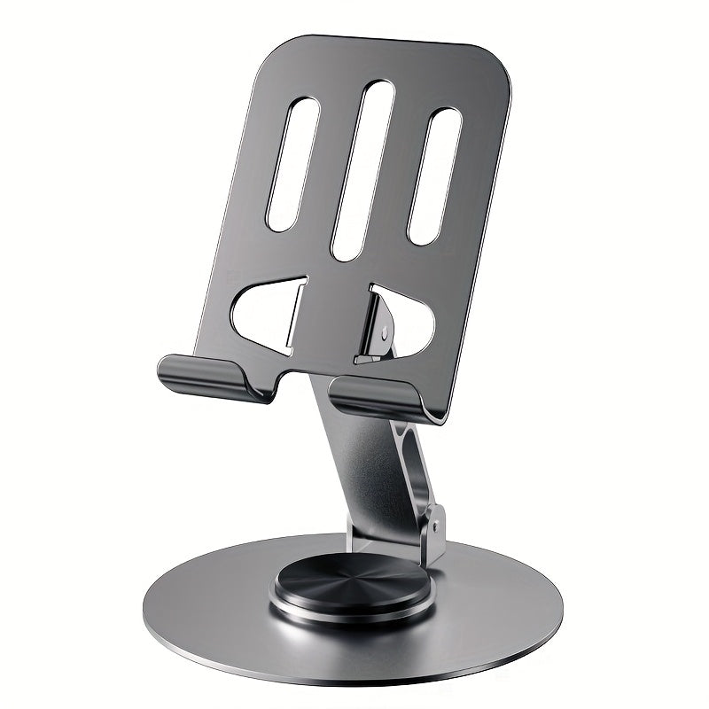Adjustable Metal Phone and Tablet Stand with 360-Degree Rotation and Height Adjustment