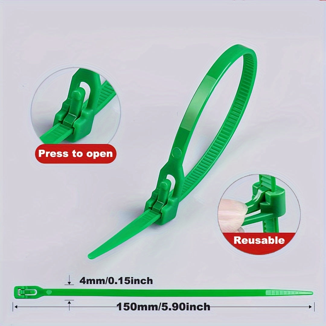 Reusable Heavy-Duty Nylon Ties 100/200 Pcs for Garden and Outdoor Use
