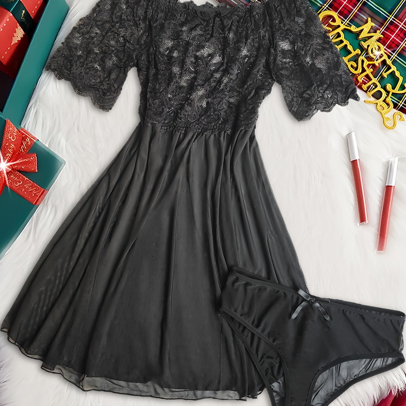 Комплект женского белья больших размеров из кружева, прозрачный боди, соблазнительный ночной наряд
