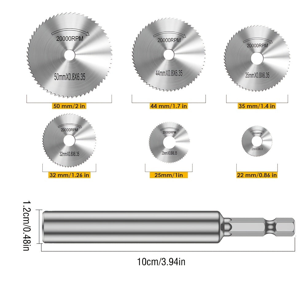 Steel Cutting Wheel for Rotary Saw 1/4 Inch Hex Shank Thin Disc with 8 Heads