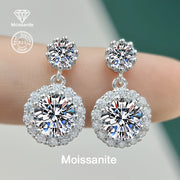 Sterling Silver Moissanite Earrings for Women Jewelry Gift for Her