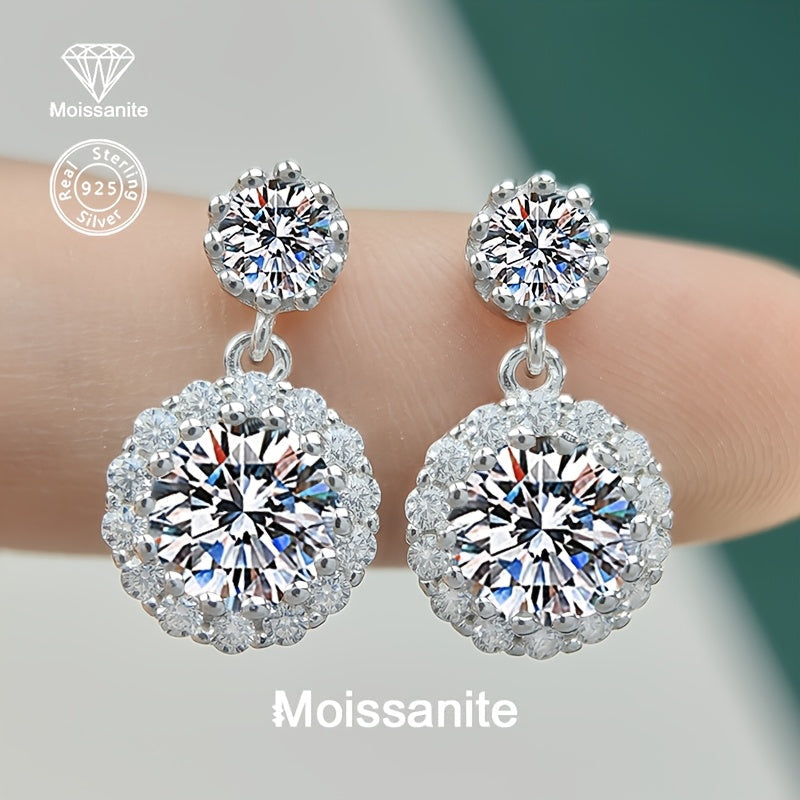 Sterling Silver Moissanite Earrings for Women Jewelry Gift for Her